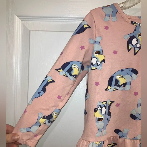 Bluey Baby Pink Peplum Flared Long Sleeve, Bluey Size: 5T girls, EUC - Picture 3 of 7